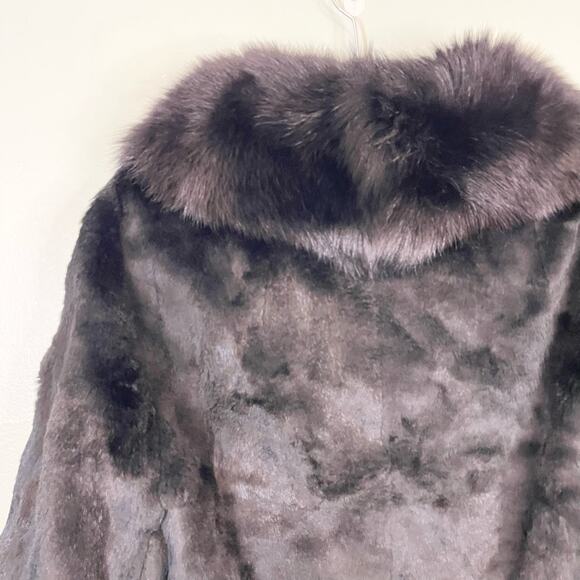 Nth Prestige Collection Women's Black Shrug Faux Fur Cropped Overcoat Size Small - Picture 10 of 11